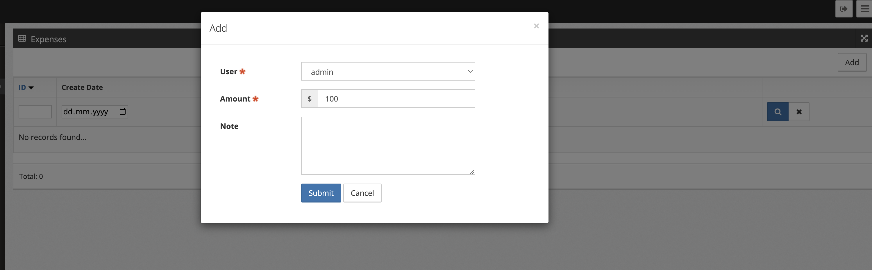 Add Record Form