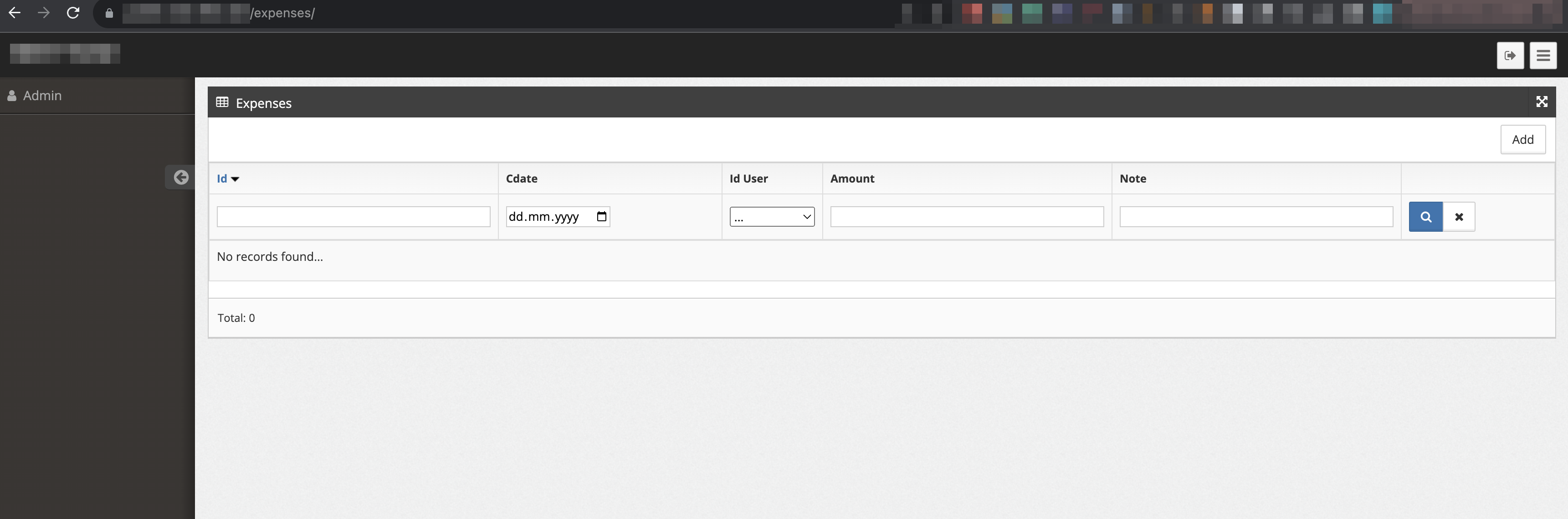 Expenses Page